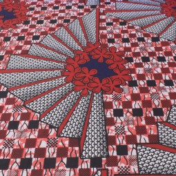 Tissu wax - Rouge bleu