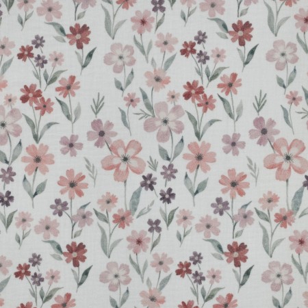 Tissu double gaze - digital flowers