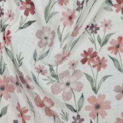 Tissu double gaze - digital flowers
