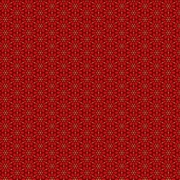 Tissu - Holly Jolly Calico - Fleurs fond rouge