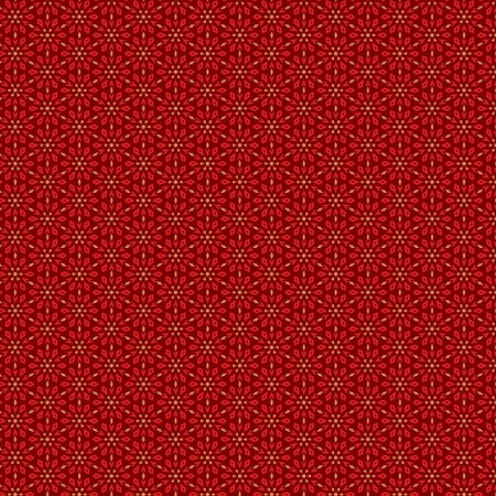 Tissu - Holly Jolly Calico - Fleurs fond rouge