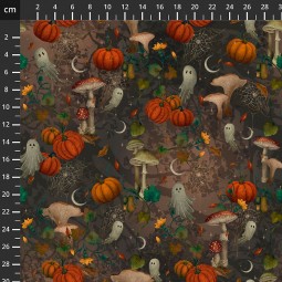 Tissu - Harvest haunt - Citrouilles et fantômes