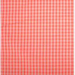 Tissu coton seersucker - Eli pêche/fraise