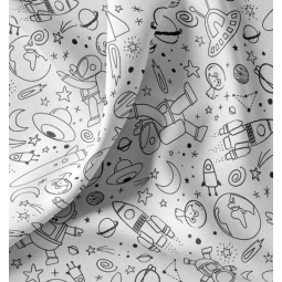 Tissu coton - Tissu à colorier cosmic