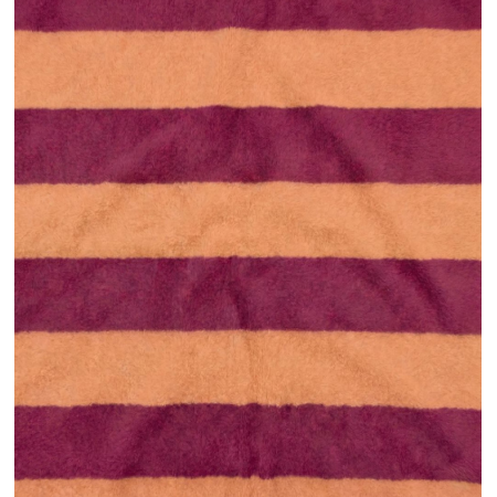 Tissu éponge Maille bouclée - Rayée sunset bordeaux
