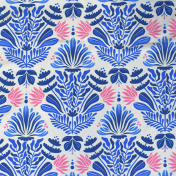 Tissu jersey Bio - ALB Stoffe - Southern ease Sunlit botanic bleu