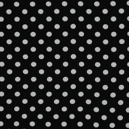 Tissu viscose - Dots blanc fond noir