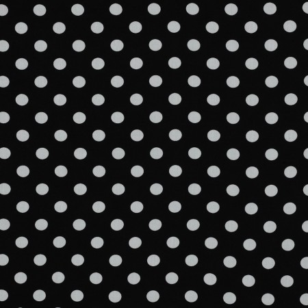 Tissu viscose - Dots blanc fond noir