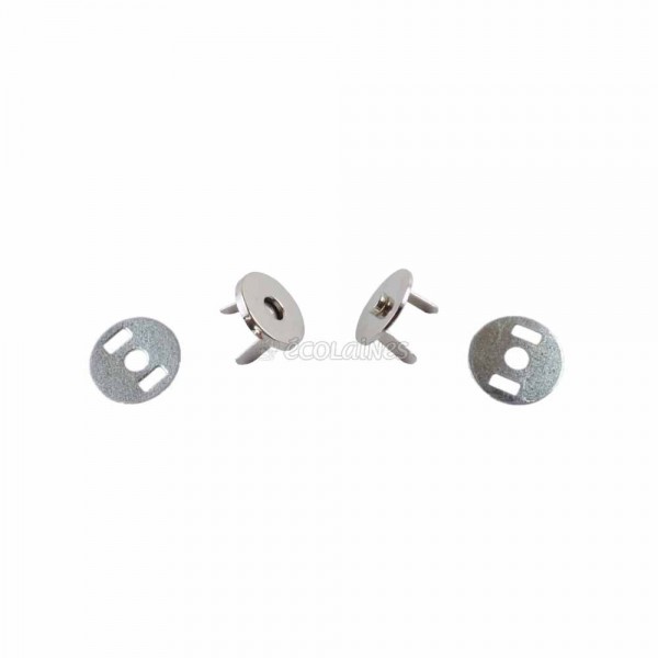 Bouton magnétique invisible 14 mm argent