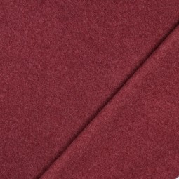 Tissu polaire chiné bordeaux de coton biologique