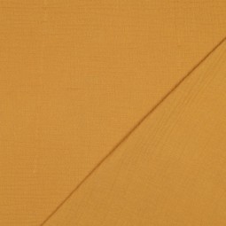 Tissu double gaze de coton bio - Ocre foncé
