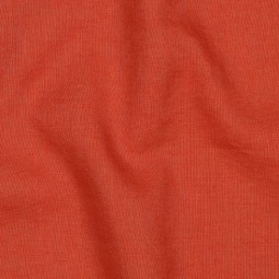 Tissu lin lavé et coton - Orange citrouille