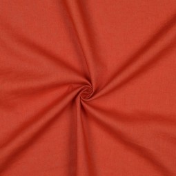 Tissu lin lavé et coton - Orange citrouille