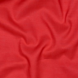 Tissu voile de coton biologique uni - Rouge