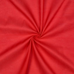 Tissu voile de coton biologique uni - Rouge