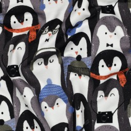 Tissu jersey sweat - Pingouins