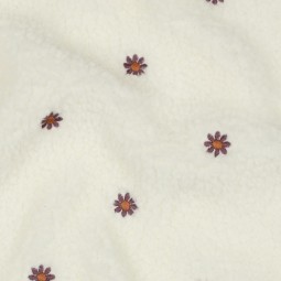 Tissu sherpa - Fleurs brodées