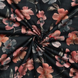 Tissu satin de coton - Louisa marine