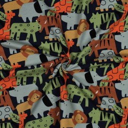 Tissu jersey sweat French Terry - Safari marine