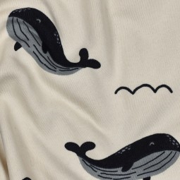 Tissu jersey sweat - Baleine écru