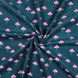 Tissu velours côtelé fin - Jasmine pétrole