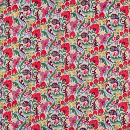 Tissu coton matelassé - Gisèle rouge