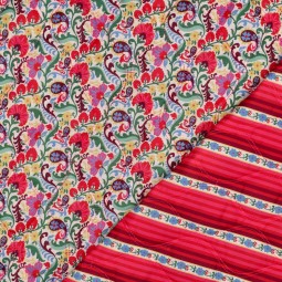 Tissu coton matelassé - Gisèle rouge