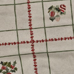 Tissu canvas - Carreaux de Noël
