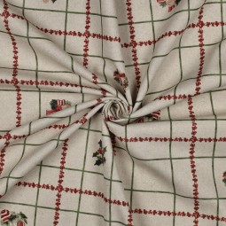 Tissu canvas - Carreaux de Noël