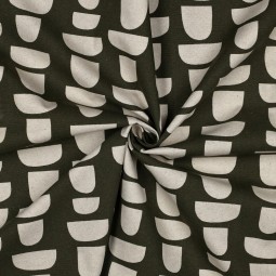 Tissu canvas - Abstrait kaki