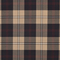 Tissu Polyester Viscose -Tartan marine beige