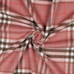 Tissu manteau - Carreaux rose