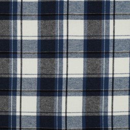 Tissu flanelle - Carreaux marine