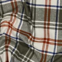 Tissu flanelle - Carreaux olive