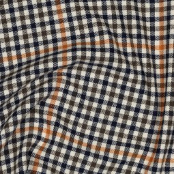 Tissu flanelle - Petits carreaux écru