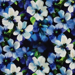 Tissu jersey punta di roma - Camille bleu noir