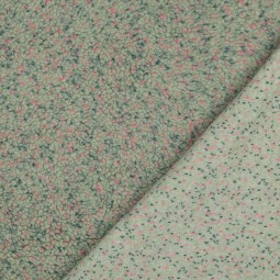 Tissu sherpa - Moucheté vert d'eau