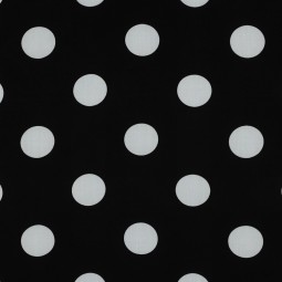 Tissu viscose - Pois blanc fond noir