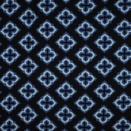 Tissu viscose - Croix fond noir