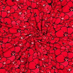 Tissu Viscose stretch - Cyrielle rouge