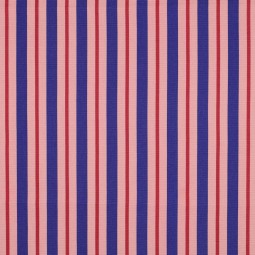Tissu canvas - Rayures bleu rose