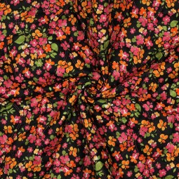 Tissu coton matelassé - Eline noir