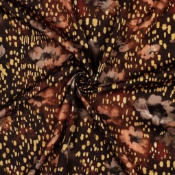 Tissu viscose satin -  Lumière fleurie
