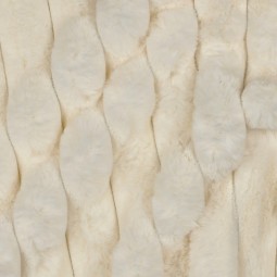 Tissu fausse fourrure - Rayures écru