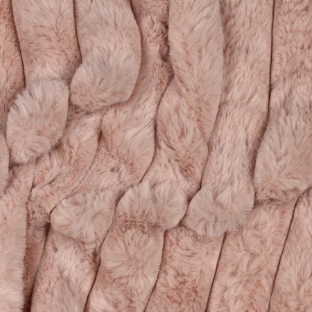 Tissu fausse fourrure - Rayures rose
