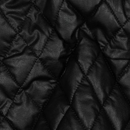Tissu matelassé - Faux cuir noir