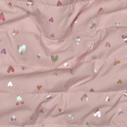 Tissu matelassé - Cœur rose
