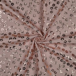 Tissu double gaze - Léopard rose