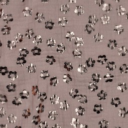 Tissu double gaze - Léopard rose