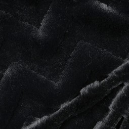 Tissu polaire doudou - Zig zag noir